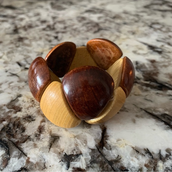 Vintage Acacia Wood Stretchy Bracelet - Picture 1 of 5